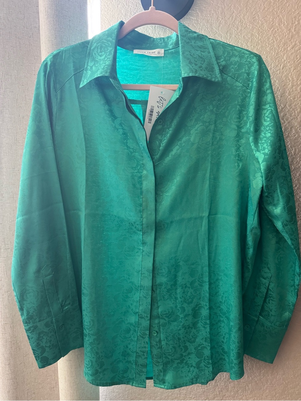 12th Tribe Emerald Green Jacquard Button-Down Shirt and Pants set